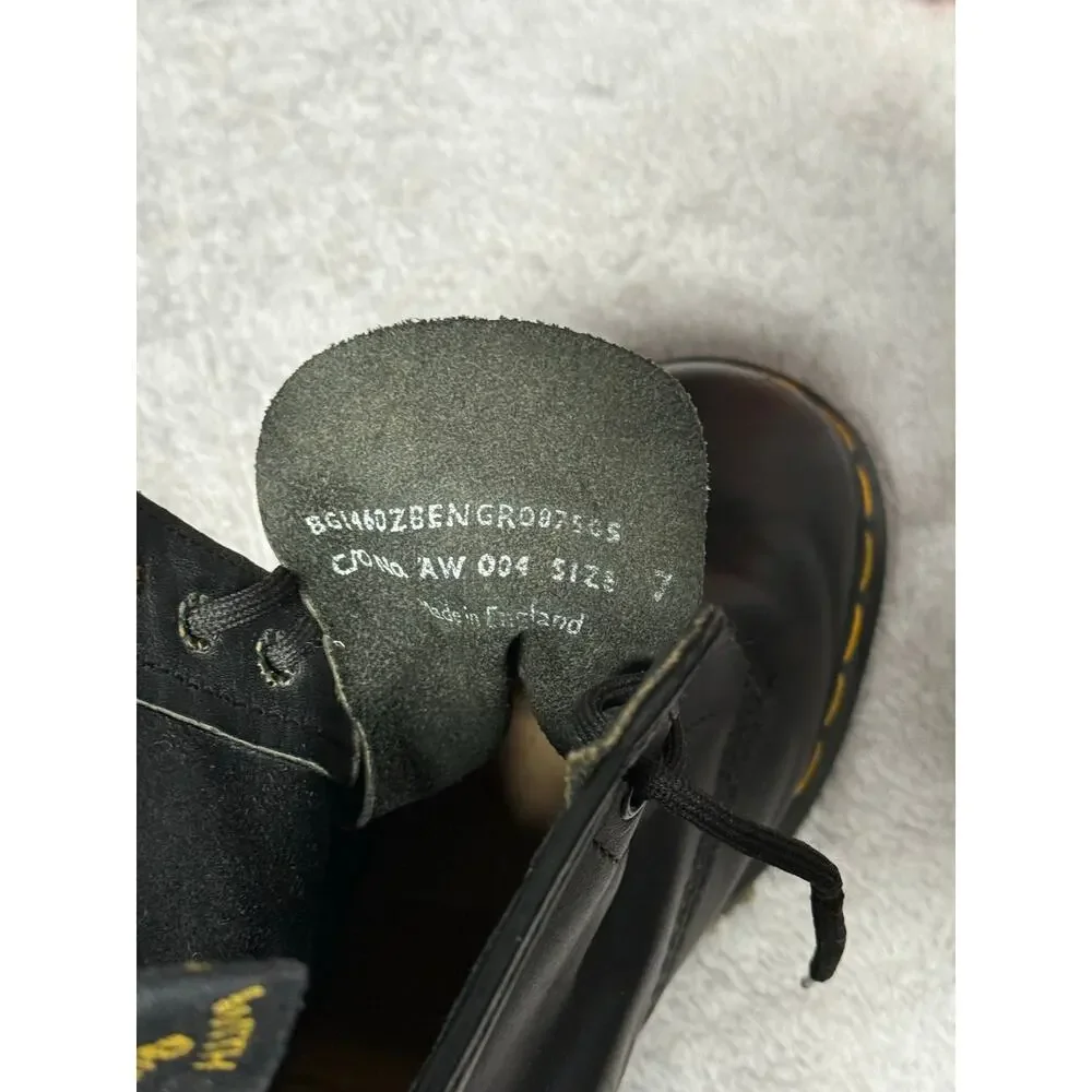 Vintage Dr Martens Boots UK 7 US 8 1460Z BEN 8 Eye Boots Made England Black